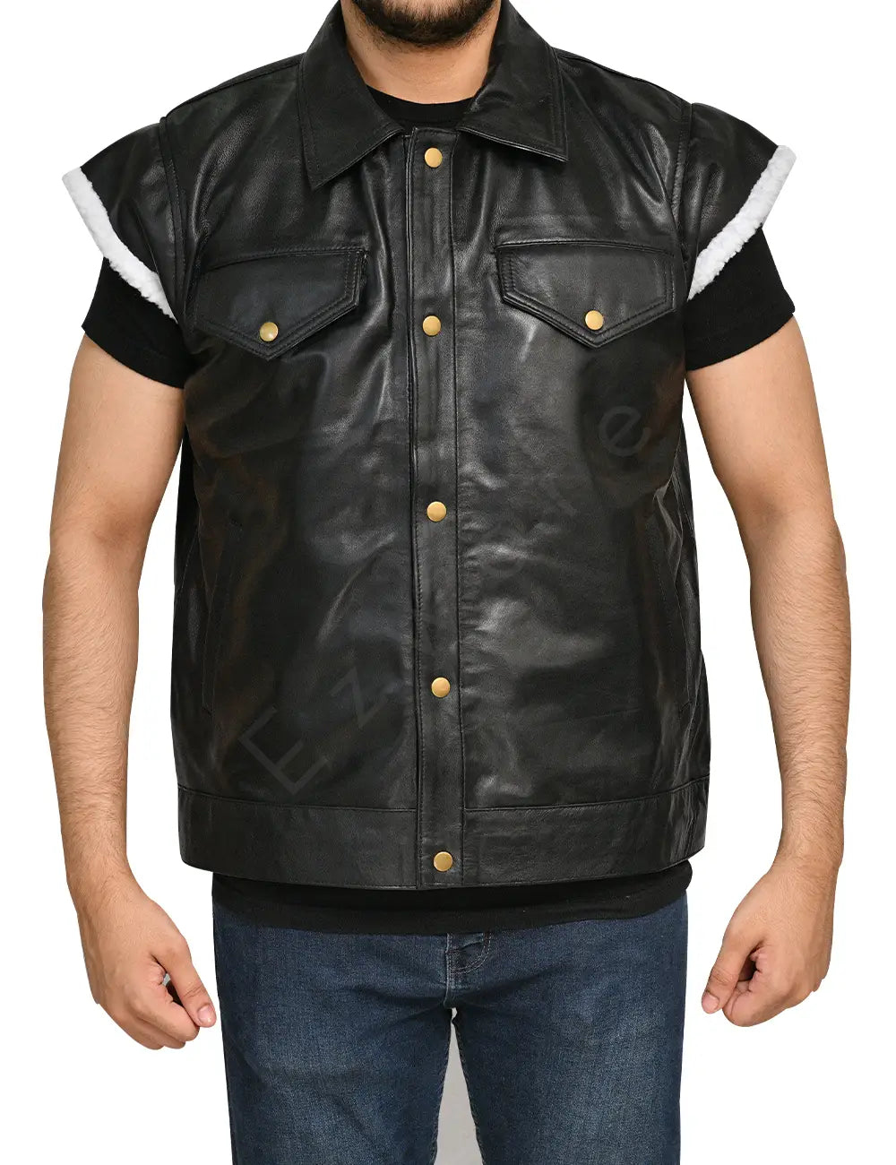 Mens Biker Leather Vest