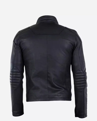 Mens Black Padded Leather Jacket