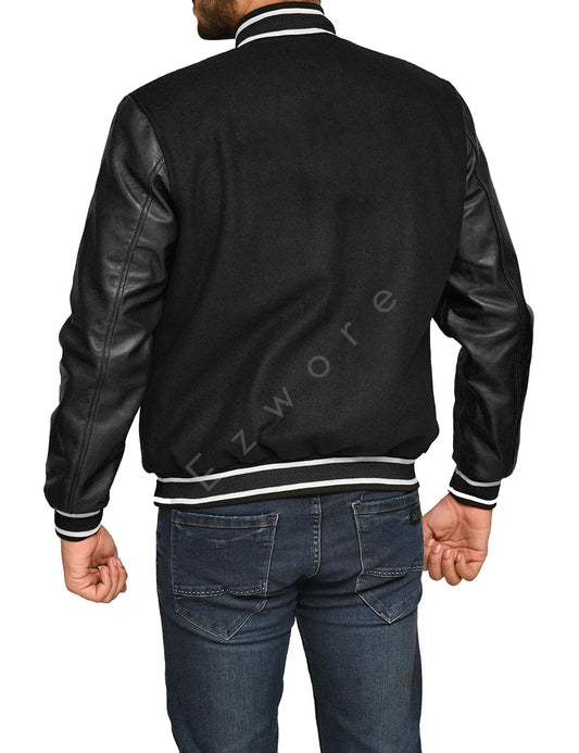 Black Varsity Jacket for Men