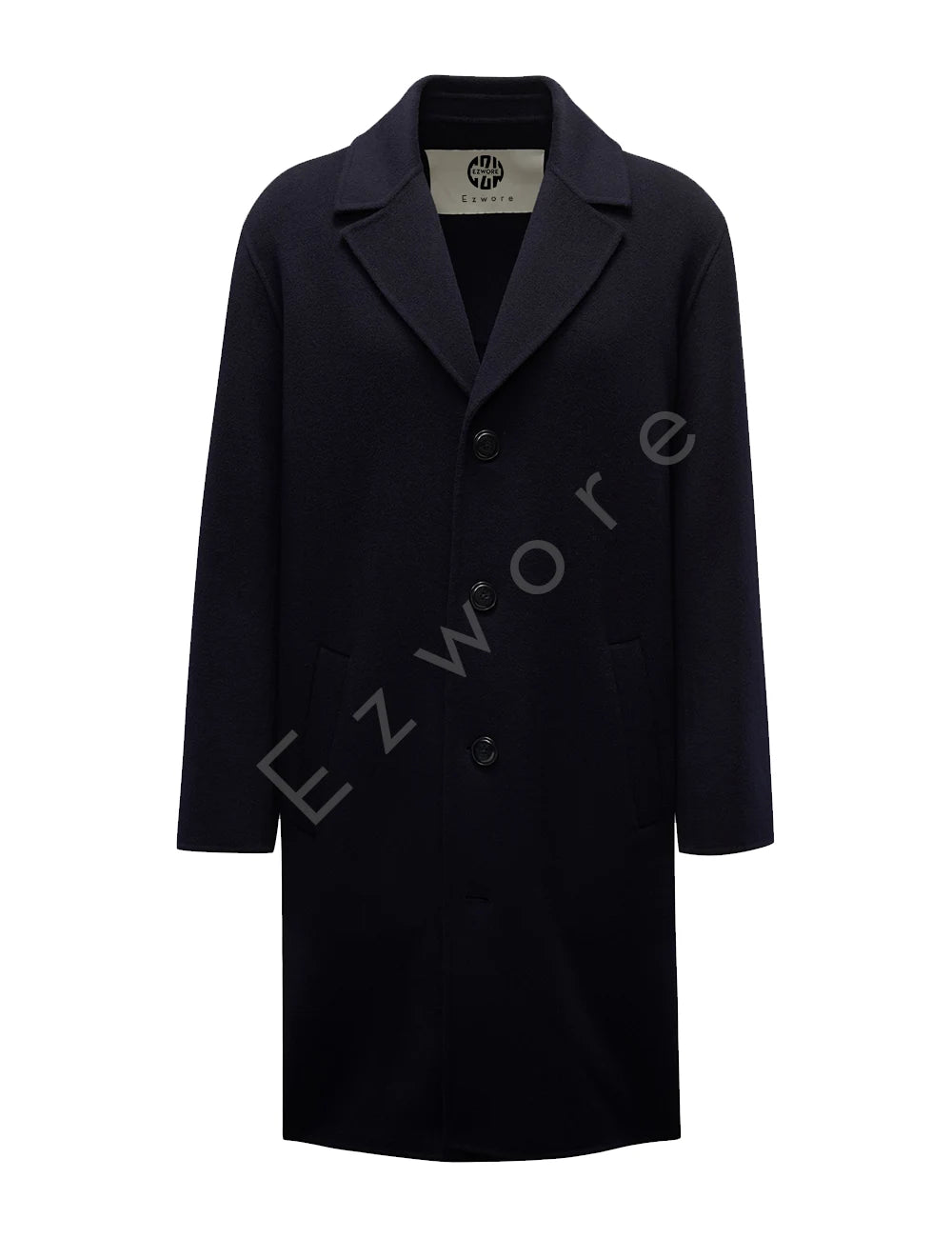 Mens Black Wool Coat