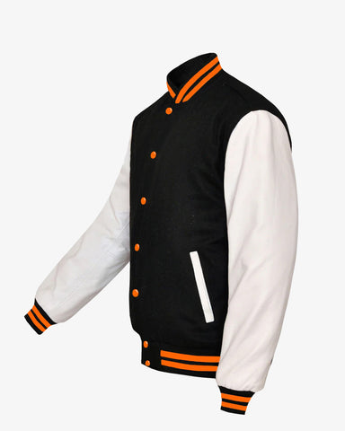 Mens Black and White Varsity Jacket