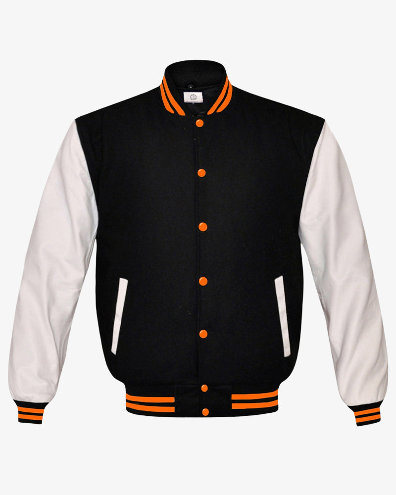 Mens Black and White Varsity Jacket