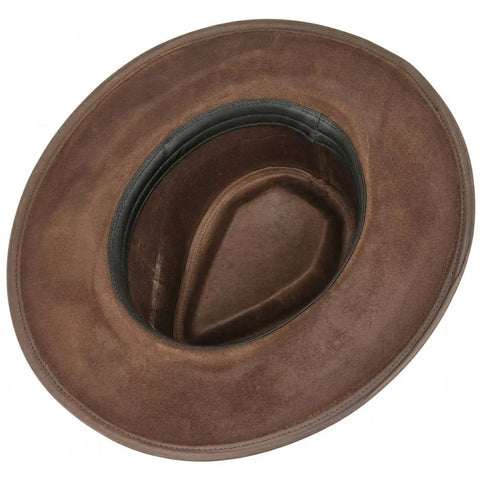 Mens Bomber Brown Annville Leather Hat