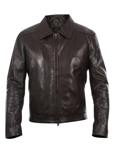 Men Brown Real Leather Jacket