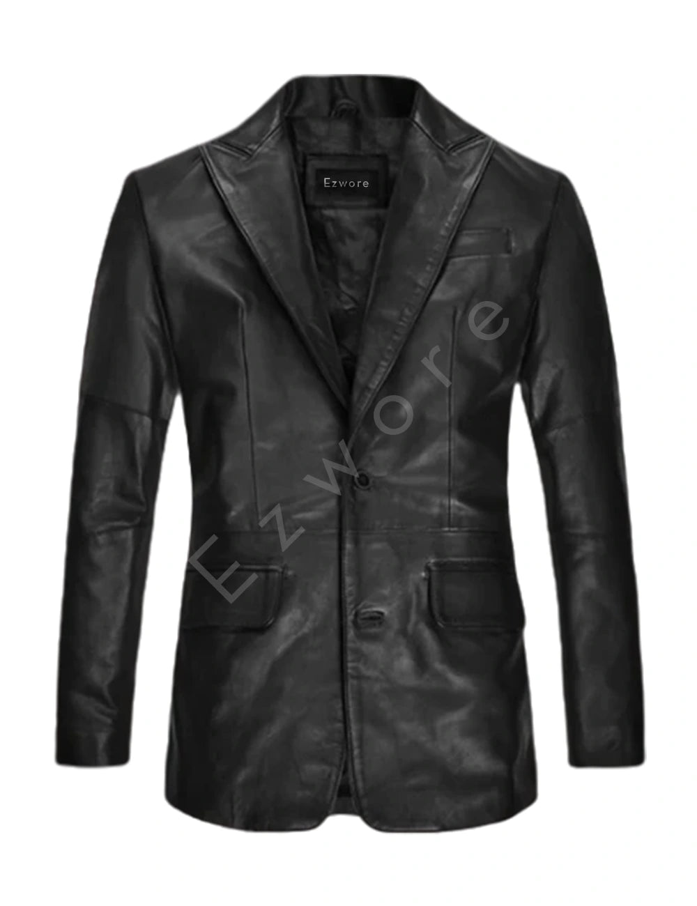 Mens Catwalk Black Leather Blazer