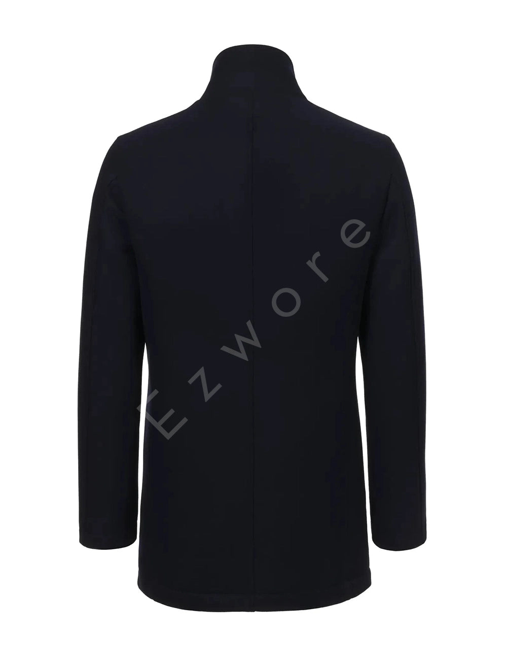 Mens Dark Blue Wool Coat