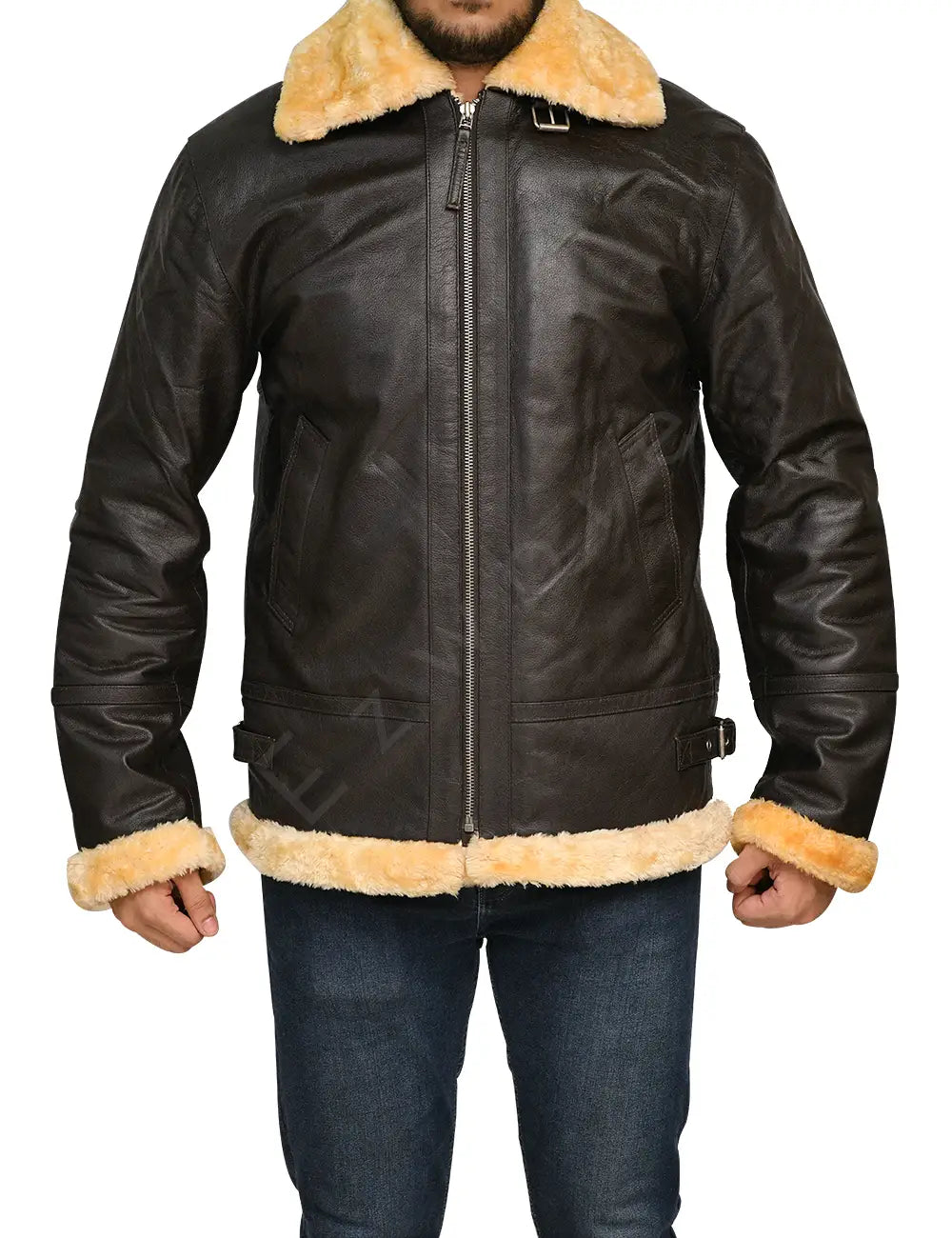 Mens Fur Aviator Jacket