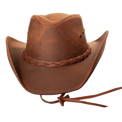 Mens Hollywood Traveller Camel Bomber Leather Hat