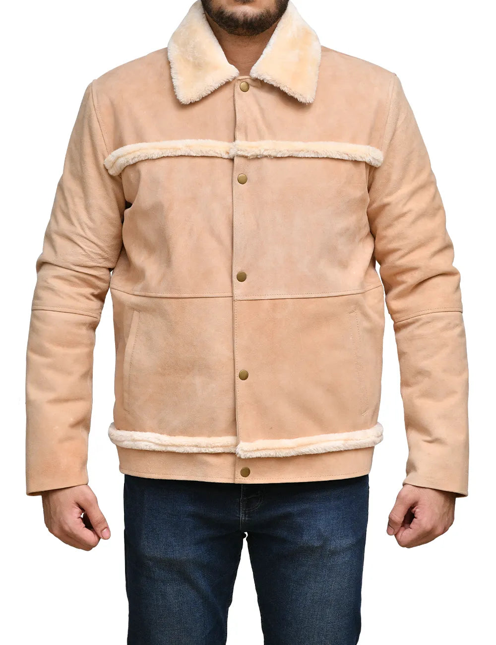 Mens Light Brown Suede Jacket