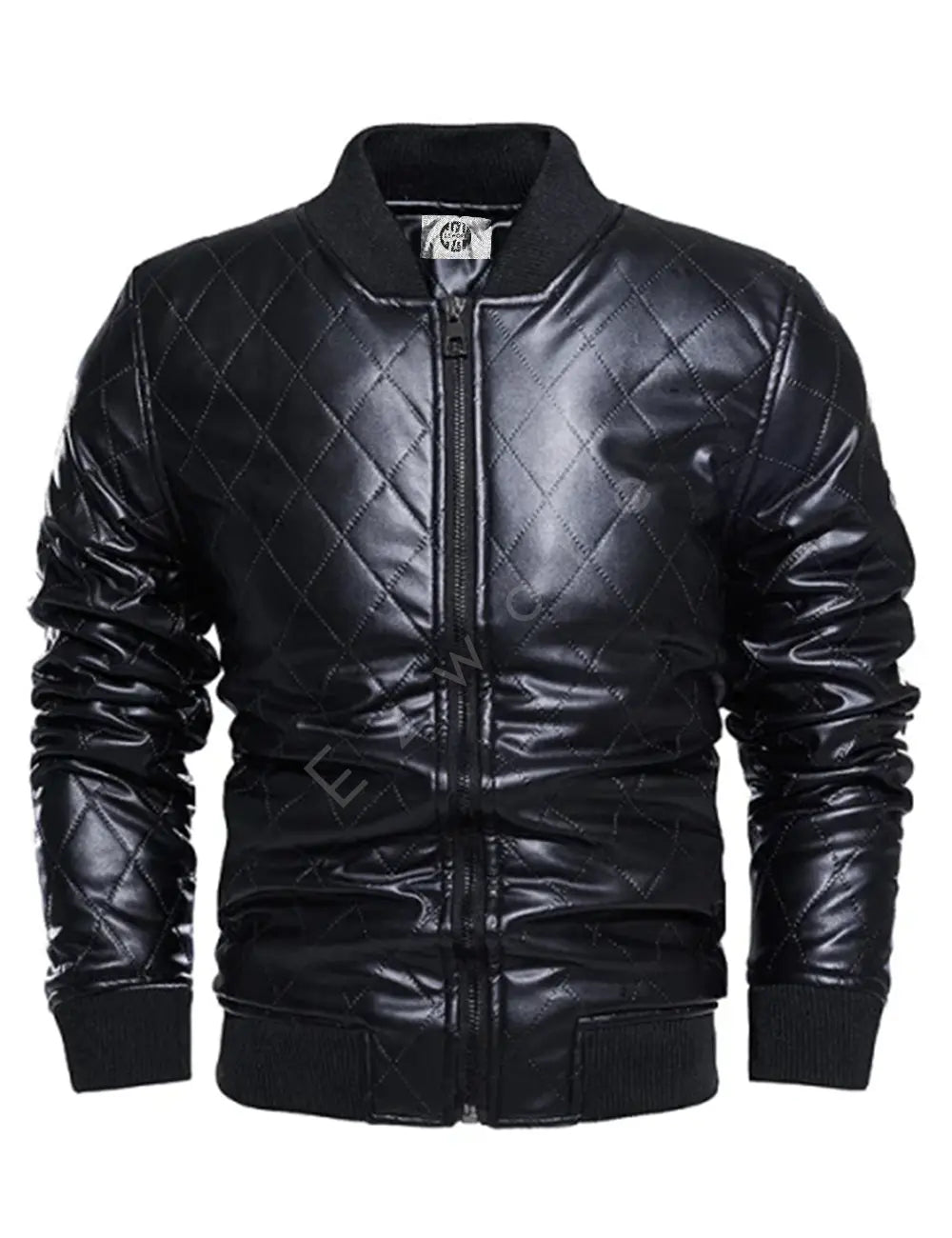 Mens Quilted Lambskin Leather Bomber Jacket