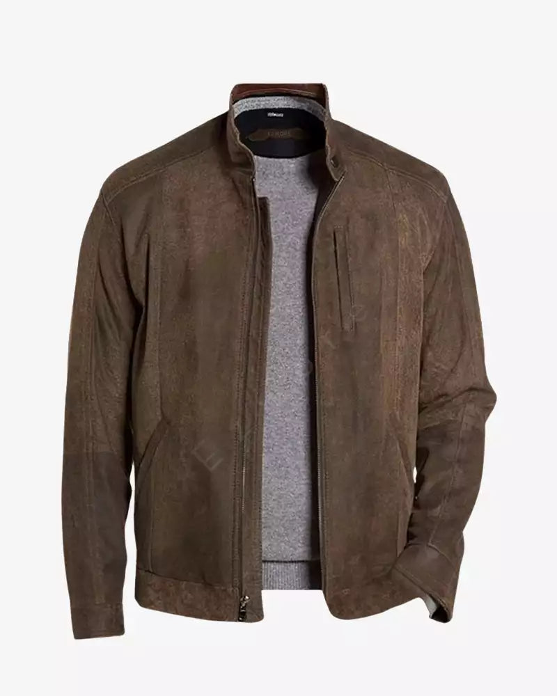 Mens Suede Motorcycle Jacket