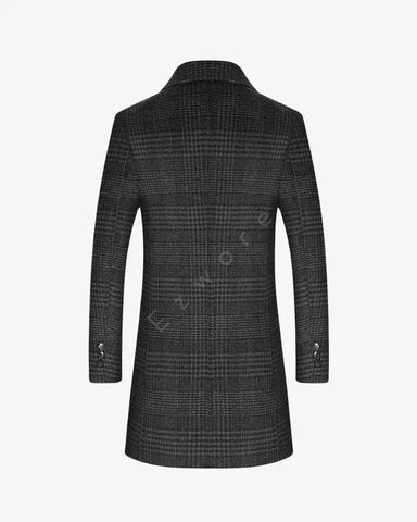 Mens Autumn and Winter Tartan Double-Sided Coat