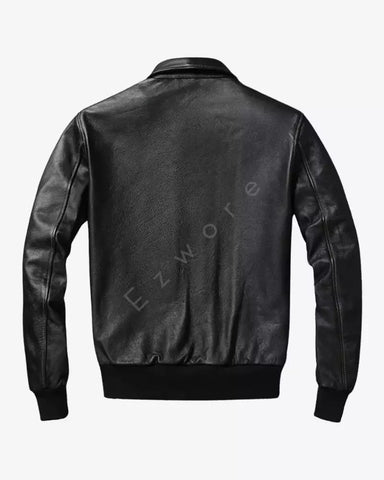 Mens Aviator Flight Distressed Leather Bomber Jacket