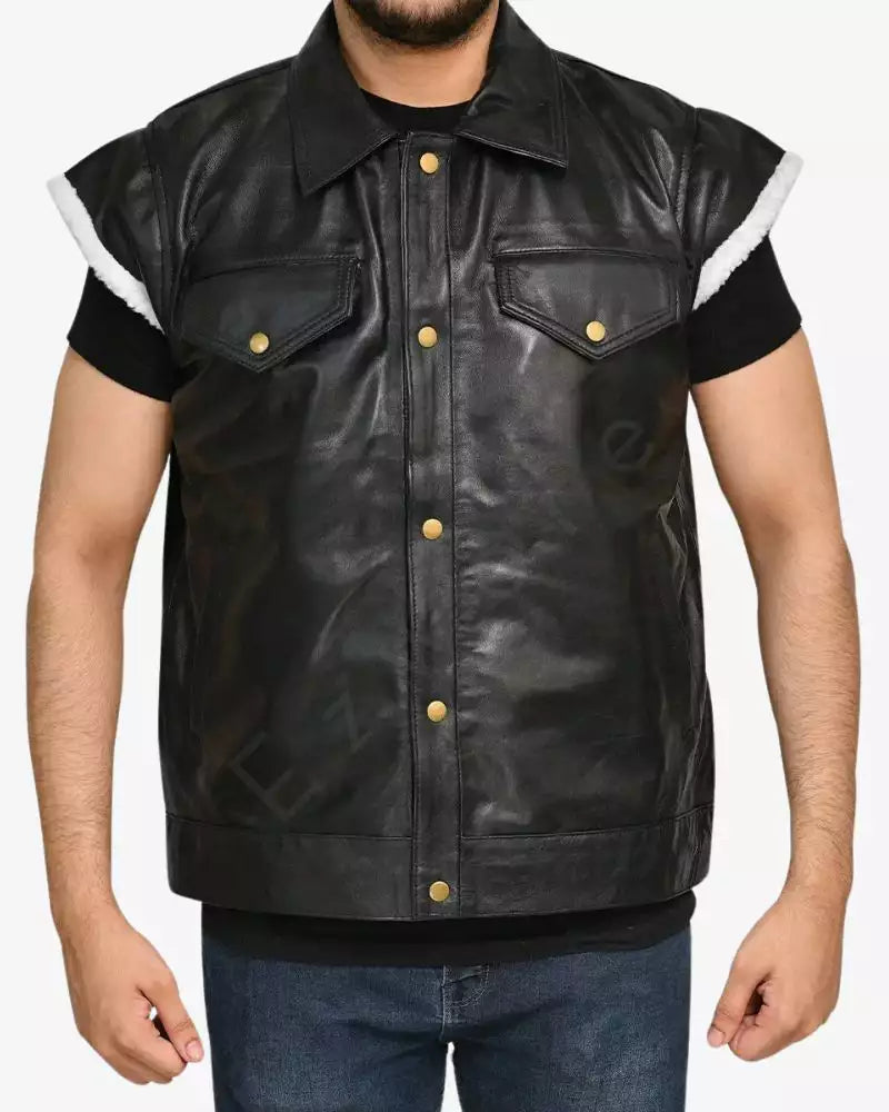 Mens Biker Leather Vest