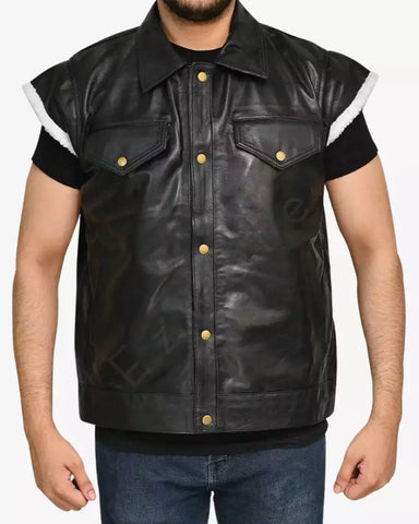 Mens Biker Leather Vest