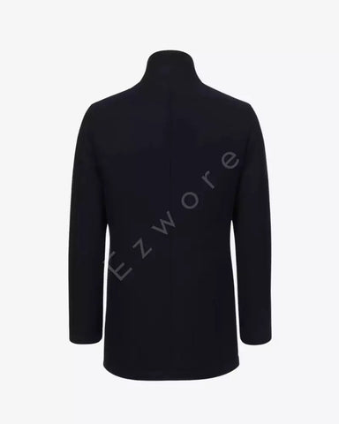 Mens Black Wool Coat