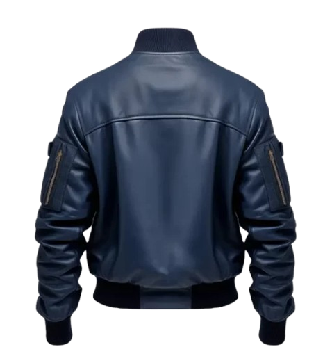 Men’s Blue Flight Bomber Leather Jacket