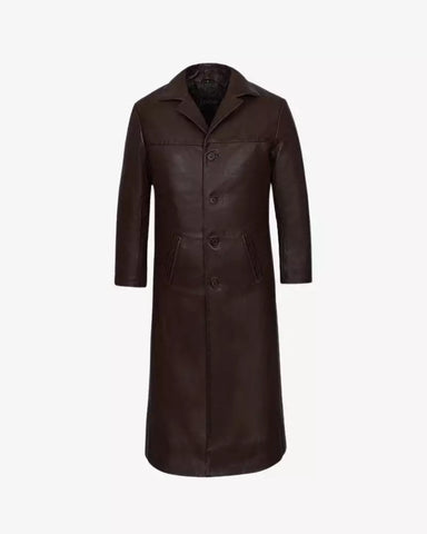 Mens Brown Wool Trench Coat