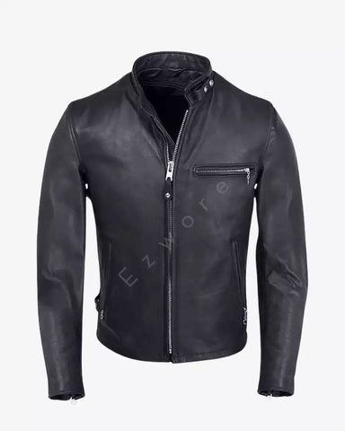 Mens Cafe Racer Leather Jacket