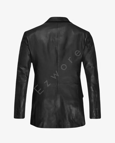 Mens Catwalk Black Leather Blazer