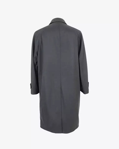 Men's Knee Nappa Black Leather Overcoat