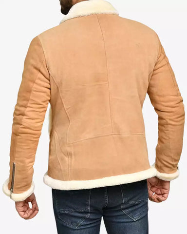 Mens Light Brown Shearling Jacket