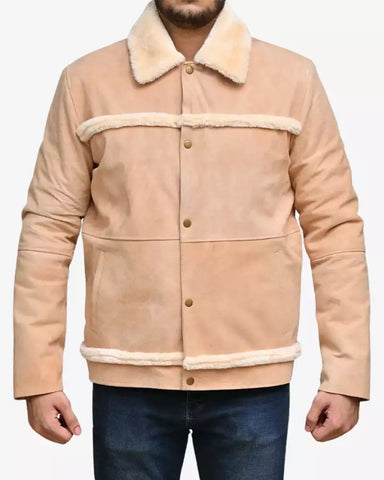 Mens Light Brown Suede Jacket