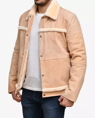 Mens Light Brown Suede Jacket