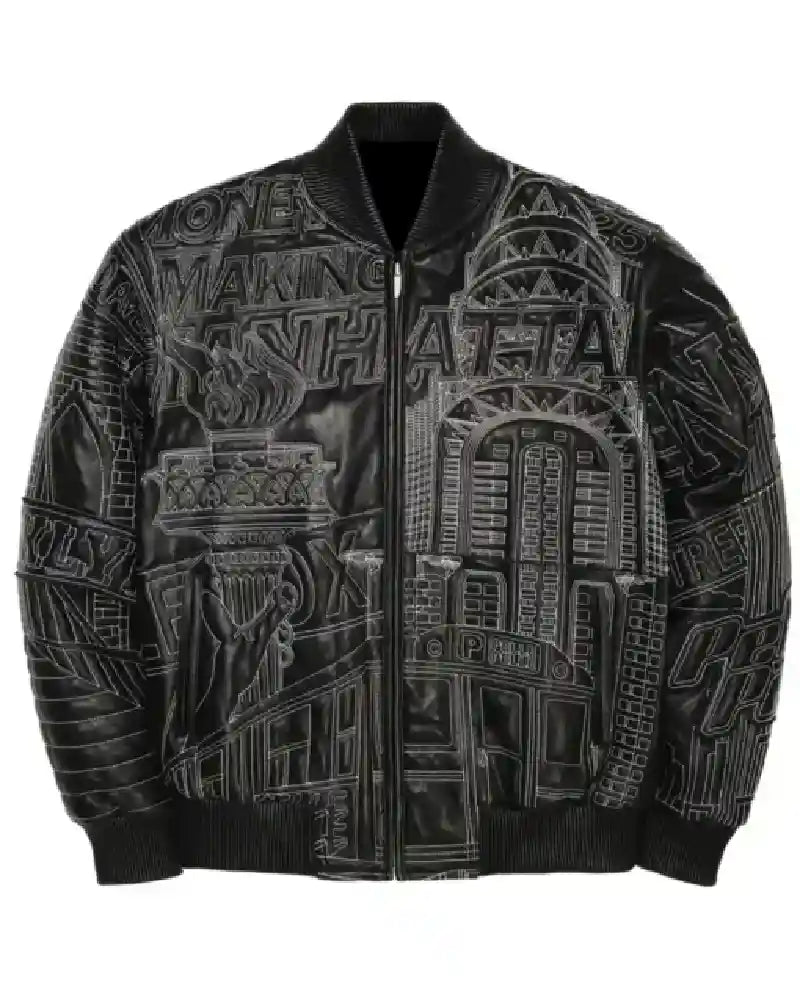 NYC Boro Quilted Pelle Pelle Leather Jacket