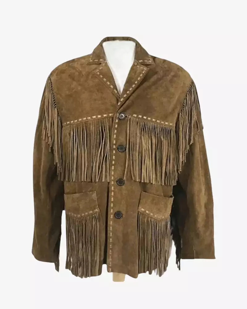 Native American Leather Fringed Jacket