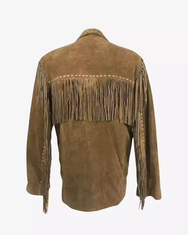 Native American Leather Fringed Jacket