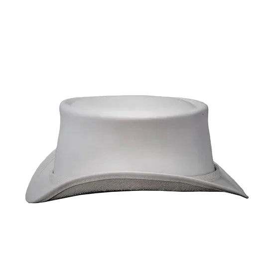 New Ghost Rider Handmade Womens White Leather Top Hat