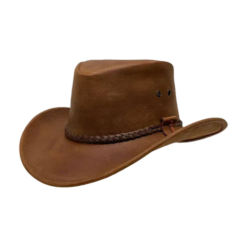 New Women’s Brown Western Style Leather Handmade Cowboy Hat