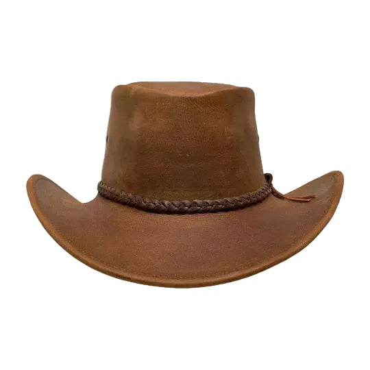 New Women’s Brown Western Style Leather Handmade Cowboy Hat
