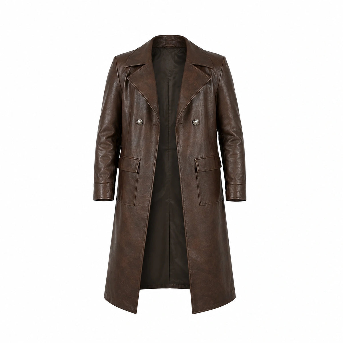 Nicolas Cage Spider-Noir Brown Leather Long Coat