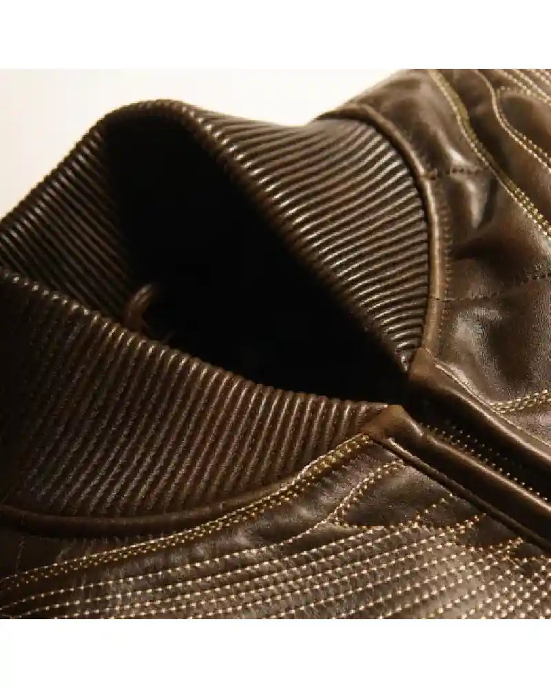 Pelle Pelle America Quilted Brown Abrasion Jacket