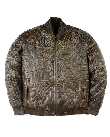 Pelle Pelle America Quilted Brown Abrasion Jacket