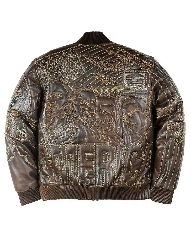 Pelle Pelle America Quilted Brown Abrasion Jacket