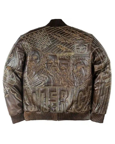 Pelle Pelle America Quilted Brown Abrasion Jacket