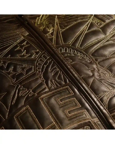 Pelle Pelle America Quilted Brown Abrasion Jacket