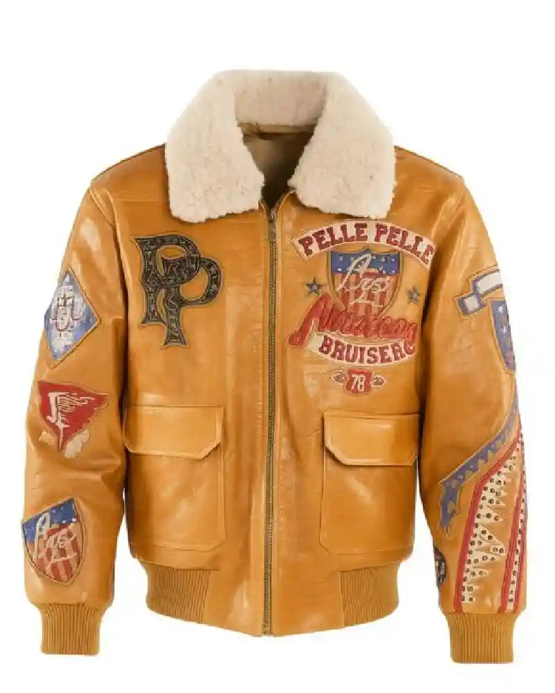 Pelle Pelle American Bruiser Mustard Leather Jacket 