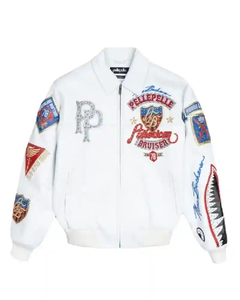 Pelle Pelle American Bruiser Leather White Jacket