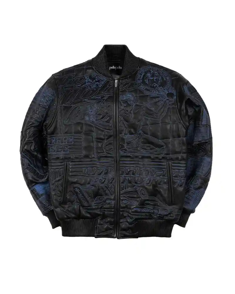 Pelle Pelle Detroit Quilted Stitch Black Jacket