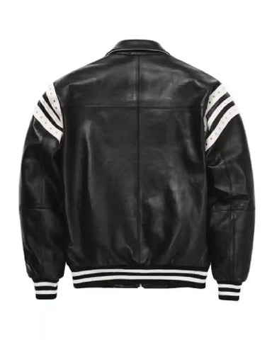 Pelle Pelle Encrusted Varsity Plush Leather Jacket