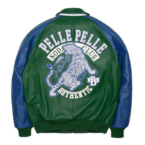 Pelle Pelle Soda Club Tiger Green Leather Jacket