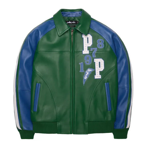 Pelle Pelle Soda Club Tiger Green Leather Jacket