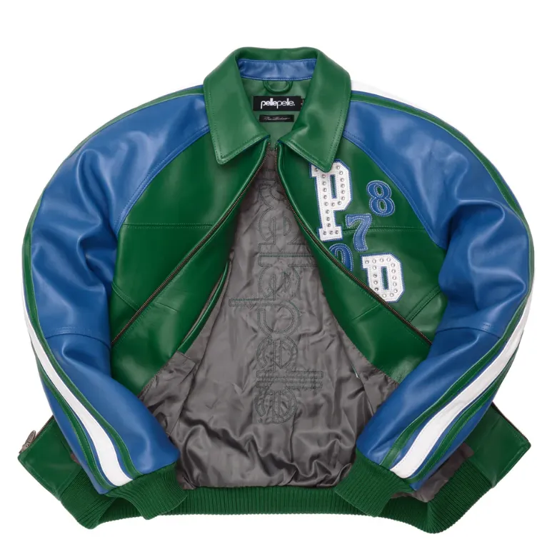 Pelle Pelle Soda Club Tiger Green Leather Jacket
