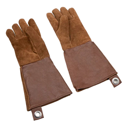 Personalised Brown Leather BBQ Gloves