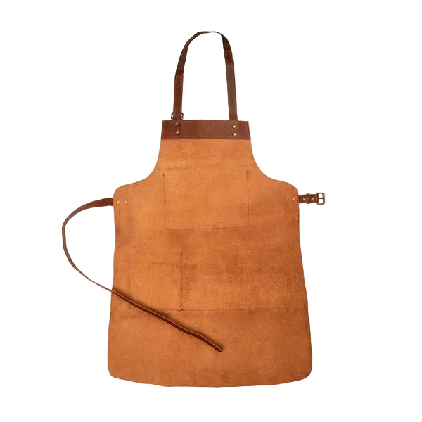 Premium Brown Long Laser Personalized Leather Apron