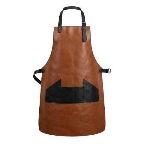 Premium Brown Long Laser Personalized Leather Apron